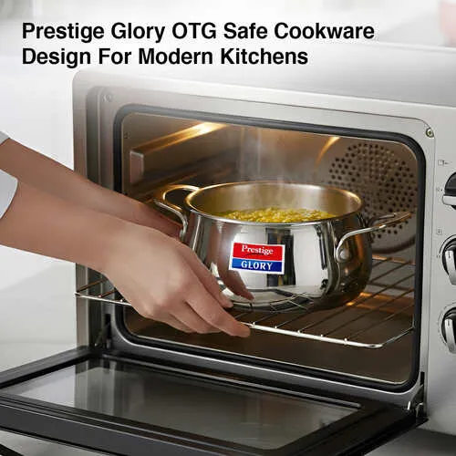 Prestige Glory Stainless Steel Cookware Handi 22 Cm / 5.0 L With Glass Lid - Alternate View